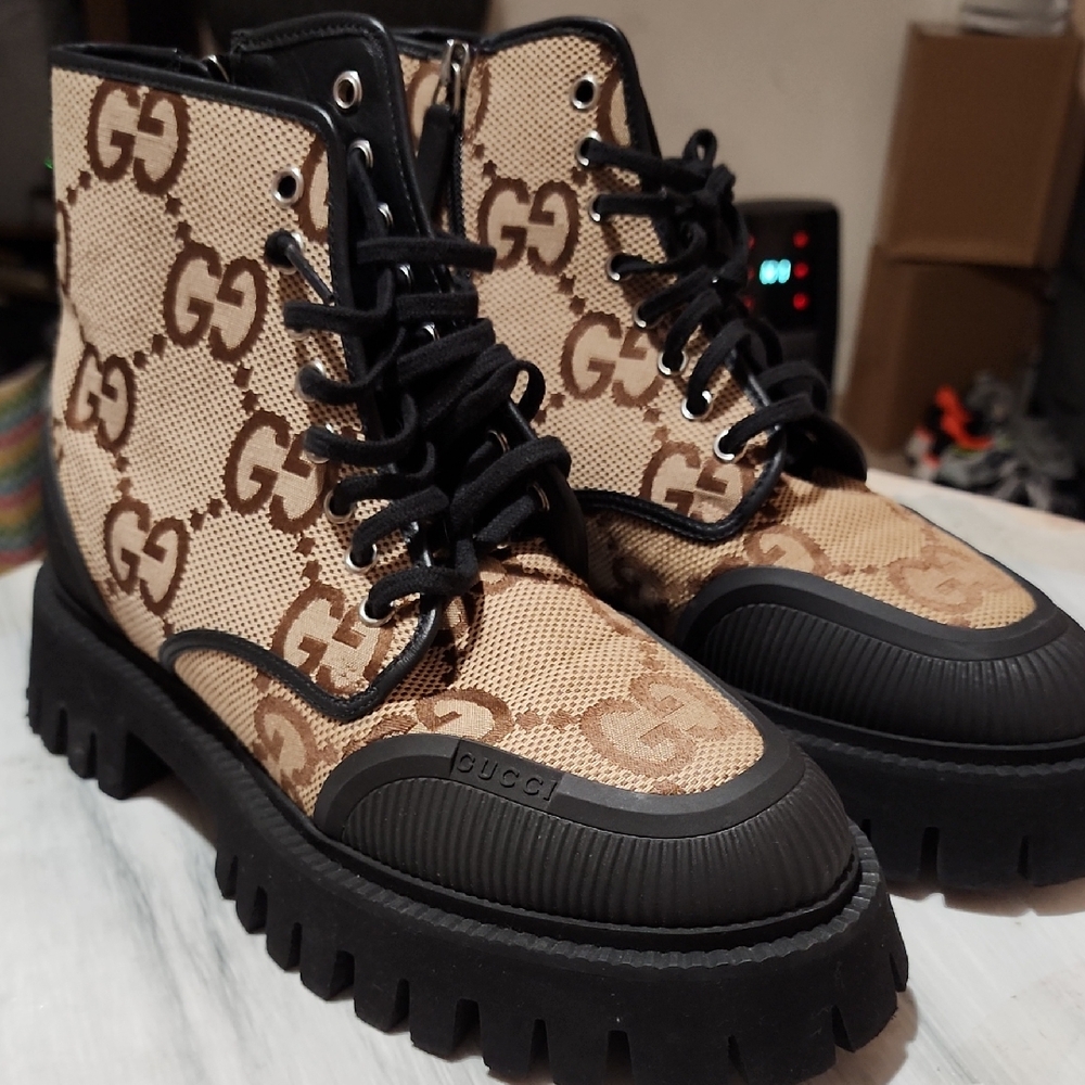 Gucci GG Canvas Logo Boots